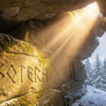 Естетична ілюстрація до дня Зимового Сонцестояння. Привітання з Йолем та Колядою, анонс календаря «Ритми Всесвіту» на 2026 рік.